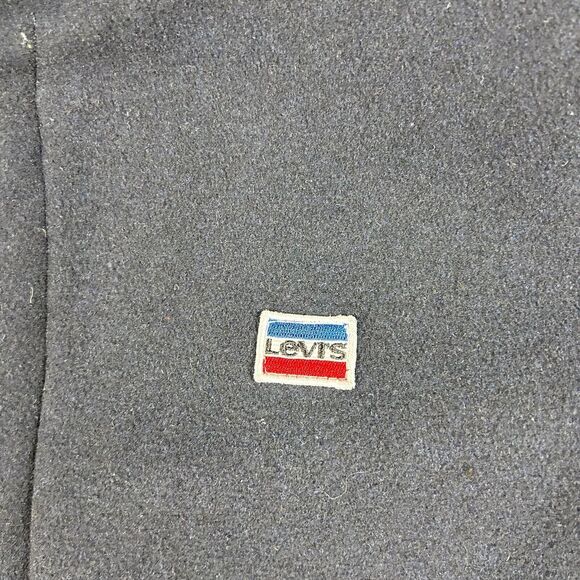 Levis Jacket Mens XL Navy Blue Fleece Sherpa Lined Full Zip Pockets Wool Blend - Picture 4 of 12